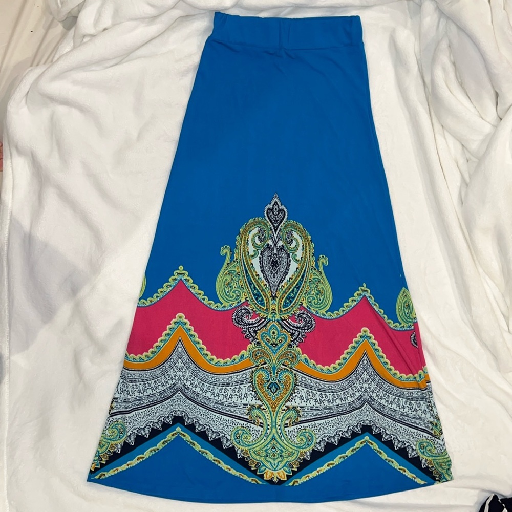 Bohemian style floor length skirt